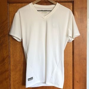 White Under Armour compression tee shirt